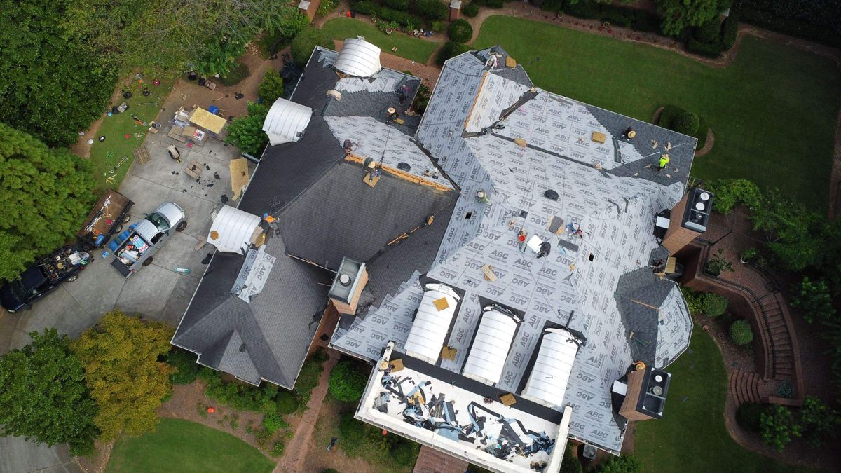 CertainTeed Landmark Pro Moire Black shingle installation in progress