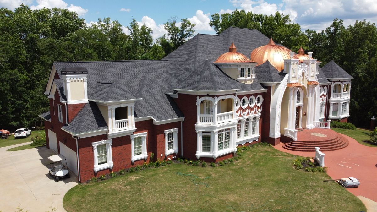 Finished GAF Timberline HDZ Charcoal roof replacement — drone documentation